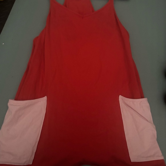 Free People xs hot shot red and pink pocket mini dress - Picture 3 of 8